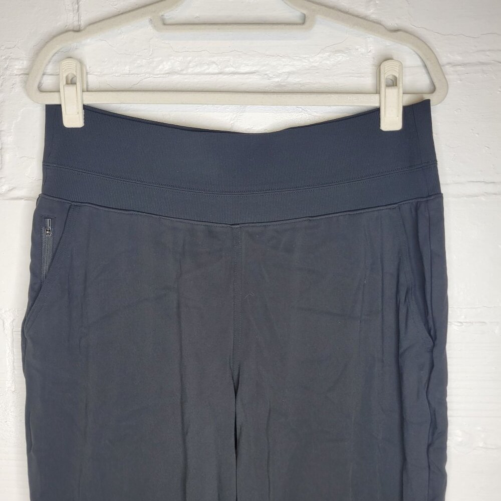 Athleta Women's Pants Zipper Pockets Split Hem Pull On Black AS IS - Picture 4 of 5